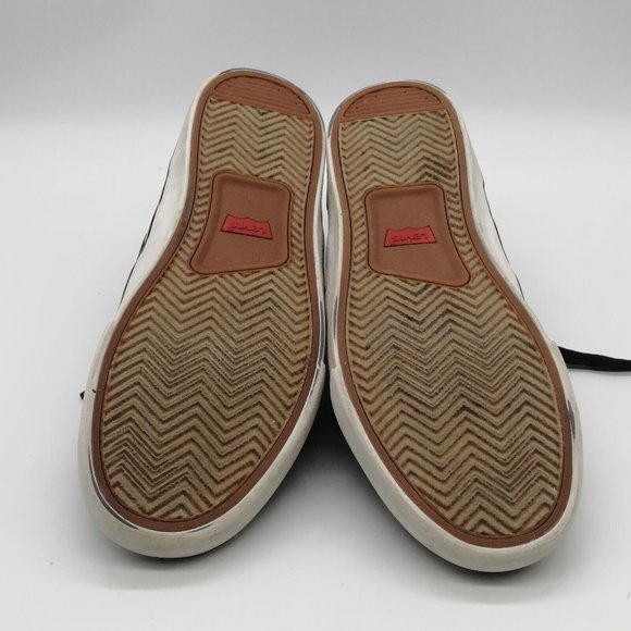 Levi‎ Strauss Mens Sneaker Black Brown Lace Up Round Toe Low Top Flat Heel 8 - Picture 4 of 10